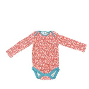 Baby Boden Pink and White Floral Long Sleeved Onesie Size 12-18 months